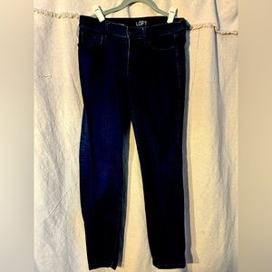 Ann Taylor, Loft . Jeans “Super Skinny “ , Dark Blue  size: 28/6 . Dress jeans .